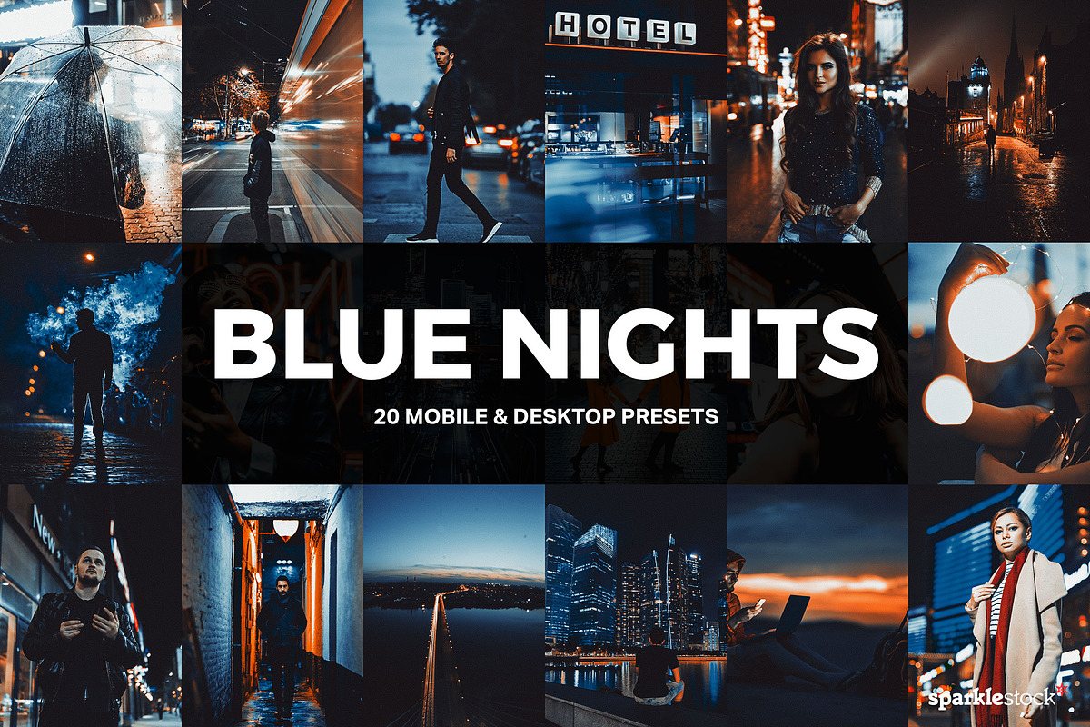 20 Blue Nights Lightroom Presets, a Preset Add-On by SparkleStock (Photo 1 of 10)