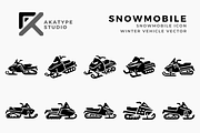 Snowmobile Icon Vector, a Solid Icon by Akatype Studio (Thumbnail 1 of 3)