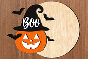 Boo Pumpkin Halloween Laser Cut SVG, an Object Graphic by OK Design (Thumbnail 3 of 3)