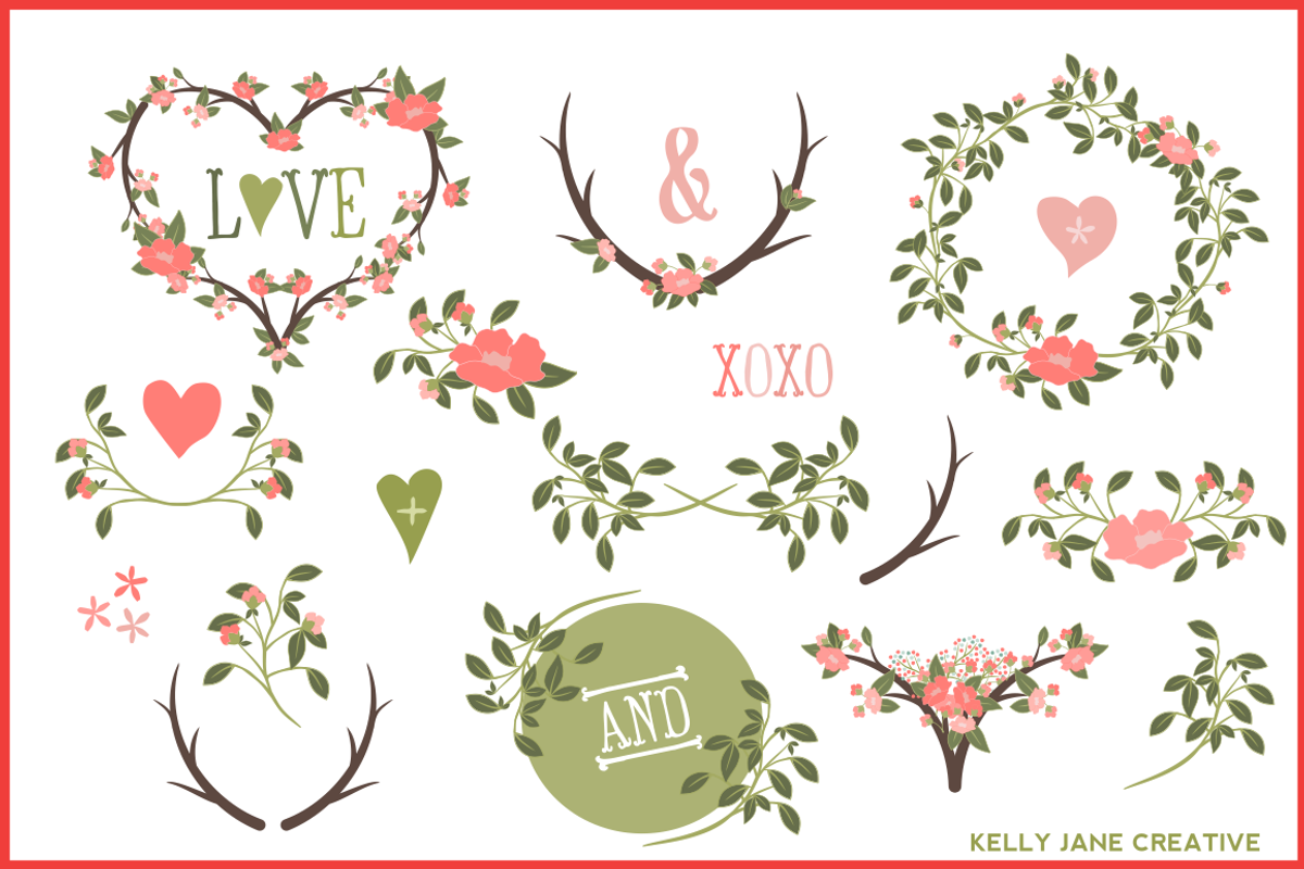 Branches, Wreaths, Laurels Vector, an Illustration by Kelly Jane Creative