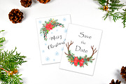 Watercolor Christmas Antler Clipart, a Decorative Illustration by Elly Studio (Thumbnail 7 of 7)