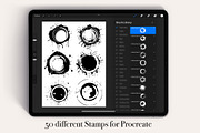 50 Coffee Stain Procreate Stamps, a Brush Add-On by Procreate Sale (Thumbnail 2 of 6)