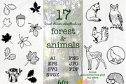 Forest animals vector and bitmap set, a Shape Add-On by Ducatum (Thumbnail 1 of 7)