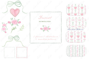 Dearest Floral Pink Heart Valentines