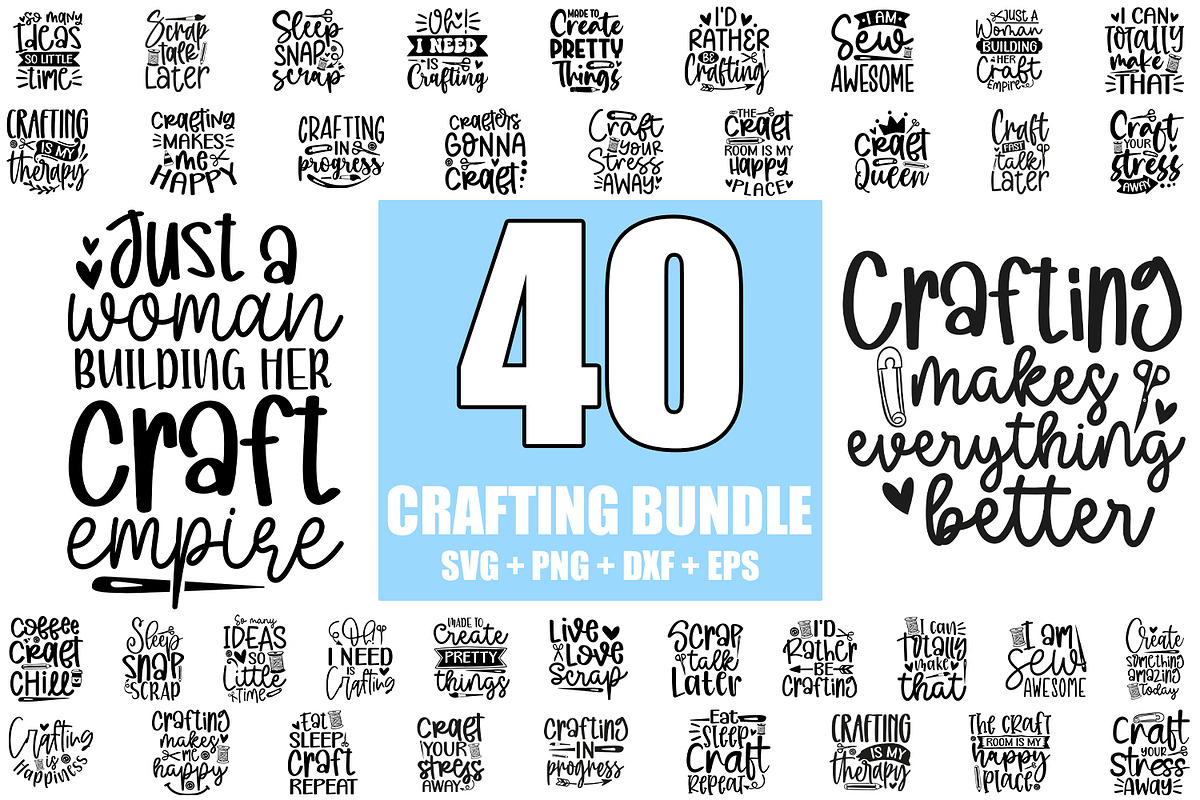 Crafting SVG Bundle 40 Designs, an Illustration by ZoomkSVG (Photo 1 of 7)