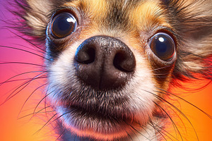 Adorable Chihuahua portrait with wide eyes and perky ears agains, an Animal Photo by Ales Munt