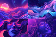 32 Ethereal Neon Dreamscapes, a Decorative Illustration by HipFonts (Thumbnail 5 of 9)