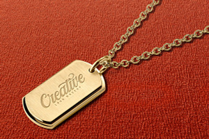 Logo Mockup ID Tag Pendant Necklace