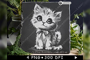 Cute Cat Fluffy Kitten Ribbon Bow, a Background Graphic by LaseredNinja (Thumbnail 2 of 7)