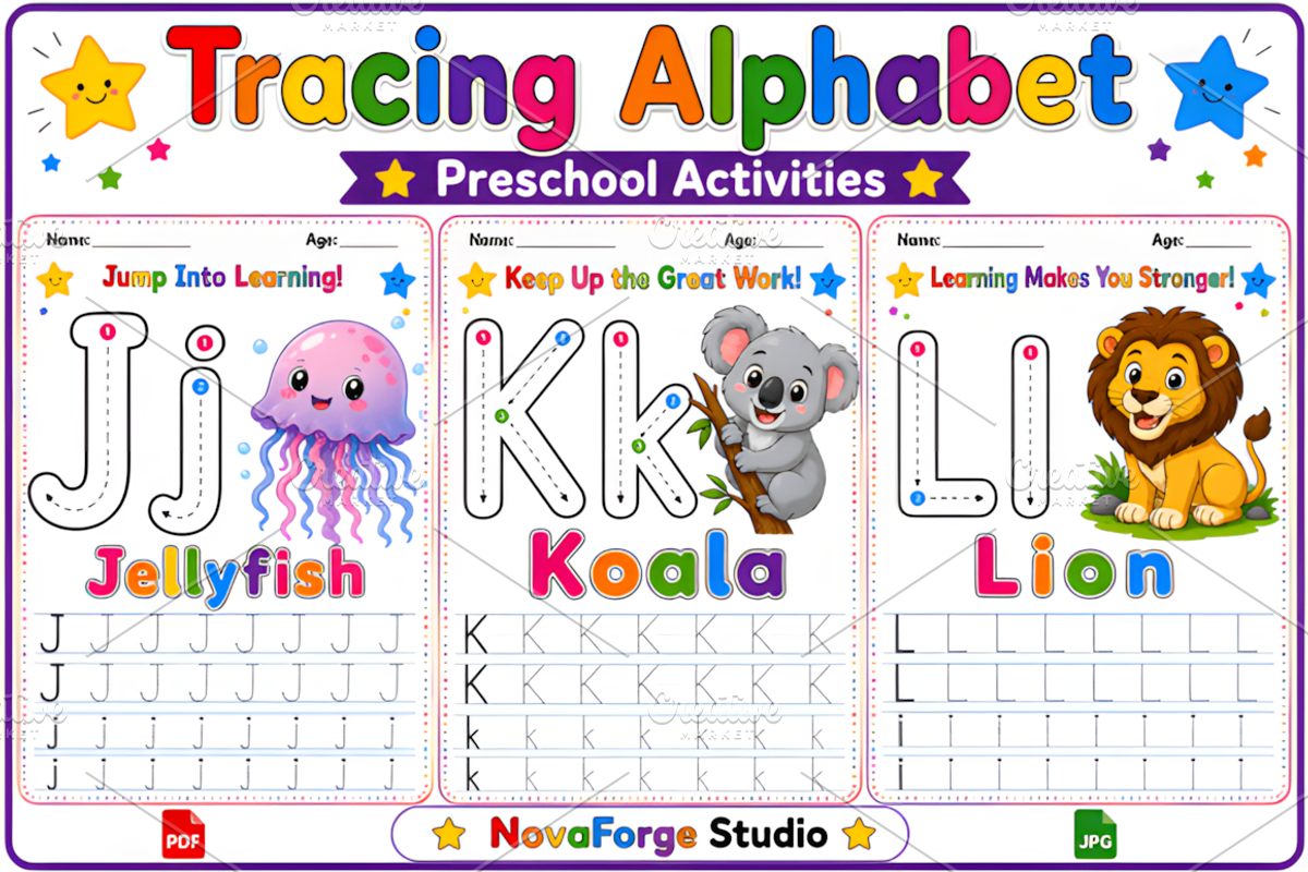 Preschool Alphabet J-K-L Worksheets, a Marketing Template by Ink Gallery (Photo 2 of 2)