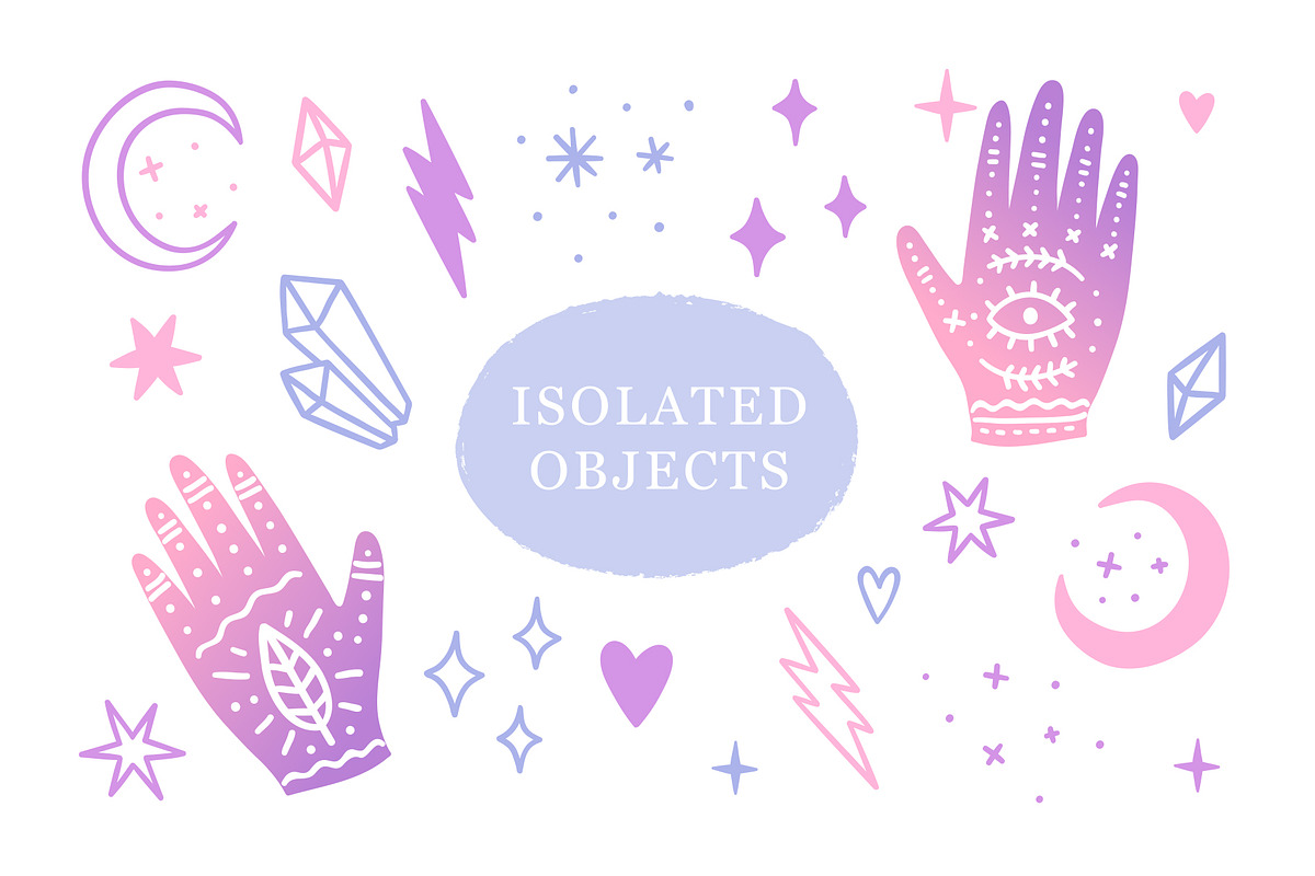 Magic hands and crystals set, an Object Graphic by kondratya (Photo 5 of 9)