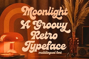 Moonlight - Groovy Disco Typeface, a Script Font by HipFonts