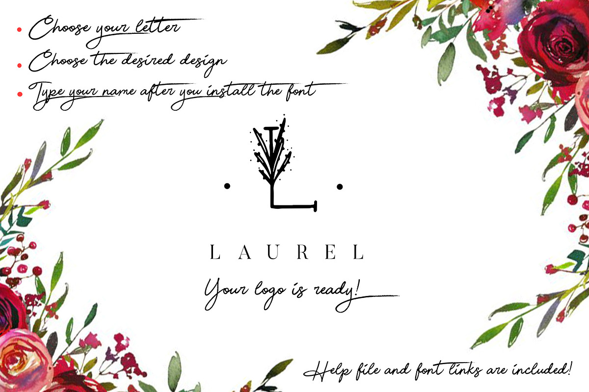 UNIQUE FLORAL LETTER AND LOGO KIT, a Branding & Logo Template by IsikChic (Photo 3 of 9)