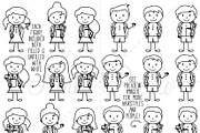 Student Stick Figure Clipart, an Illustration by PinkPueblo