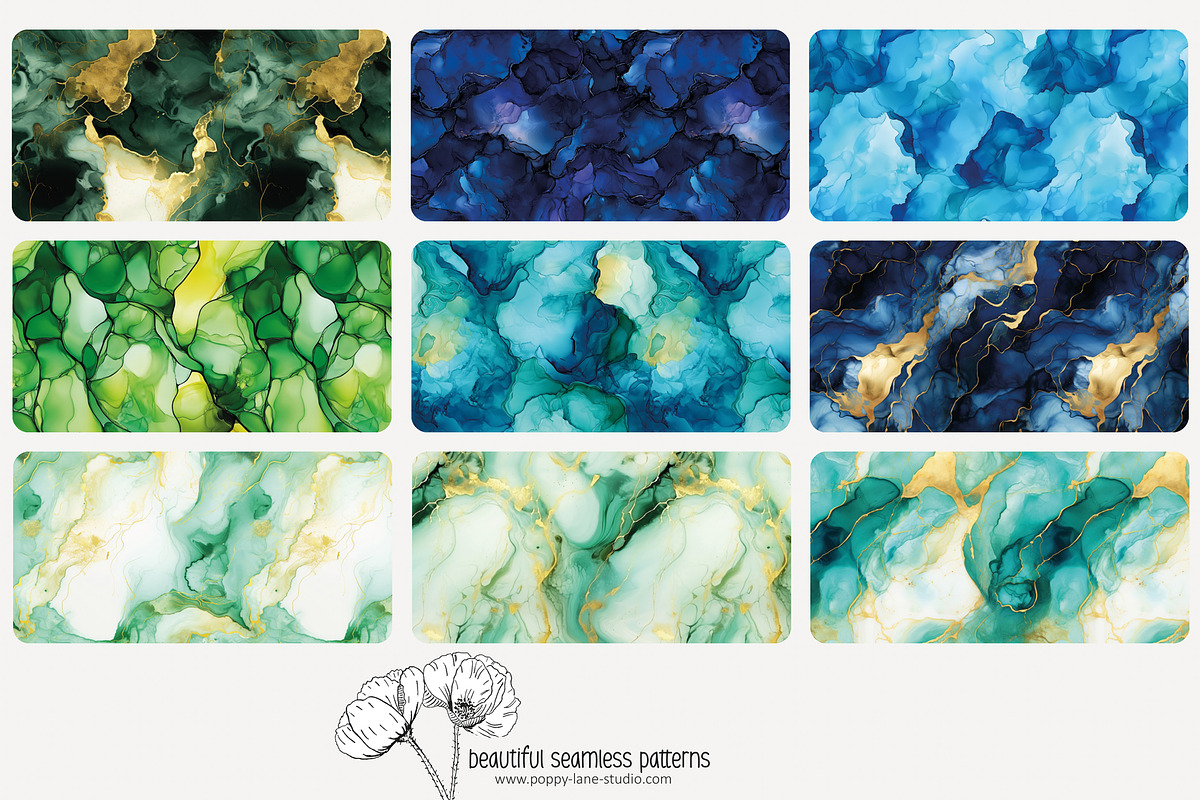 80 cool alcohol ink seamless pattern, a Pattern Graphic by Poppy Lane Studio (Photo 4 of 11)