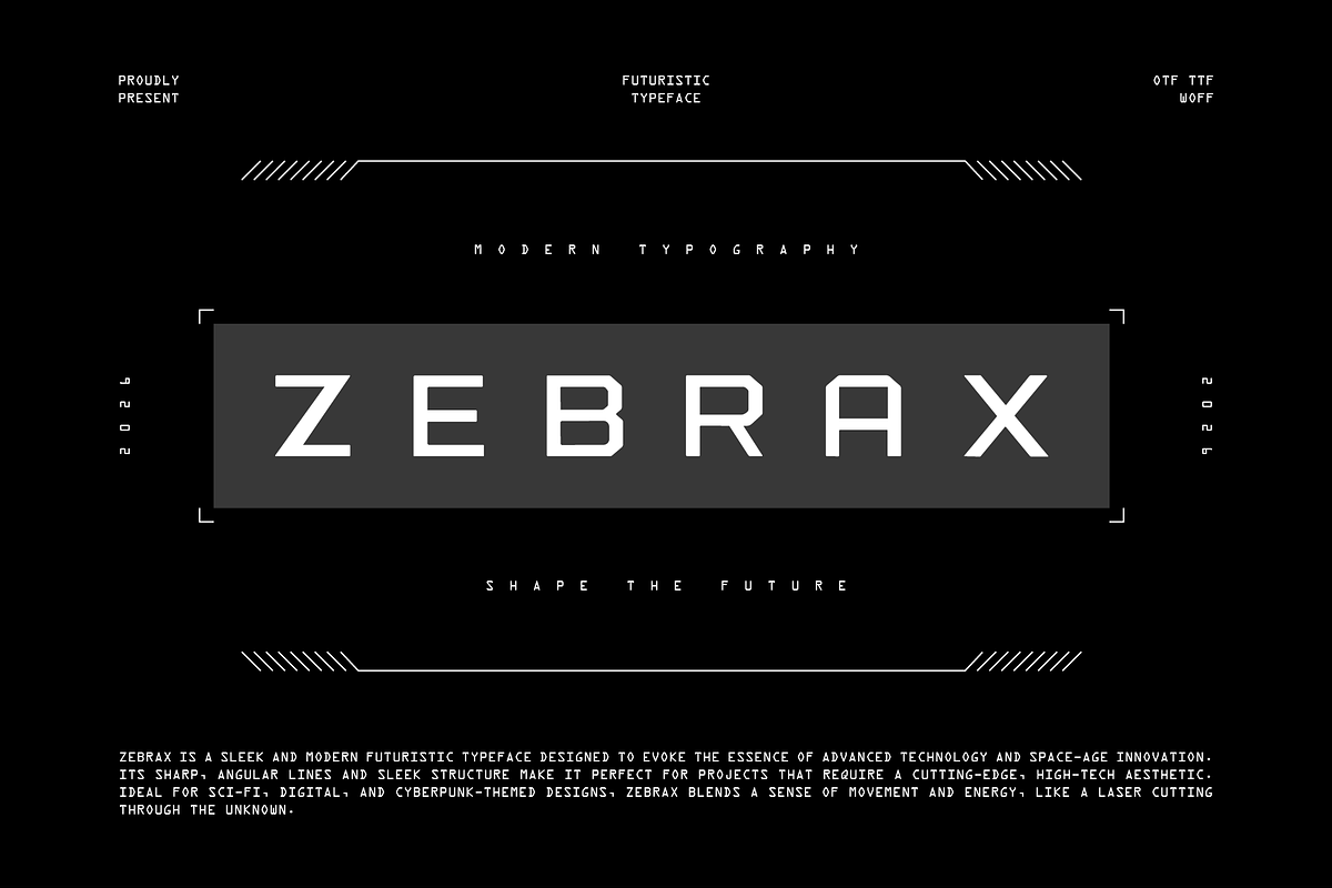 Zebrax - Futuristic Display Font, a Sans Serif Font by Typeagle (Photo 1 of 10)