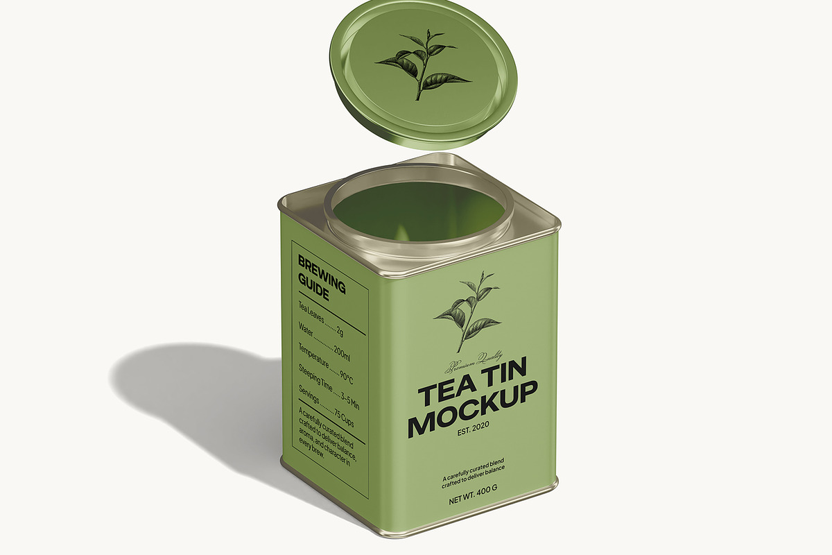 Tea Tin Mockup, a Packaging Mockup by Permadi Creative (Photo 5 of 5)
