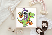 Halloween Skeleton Mummy T Rex Fall, an Illustration by CraftArtStudio (Thumbnail 4 of 4)