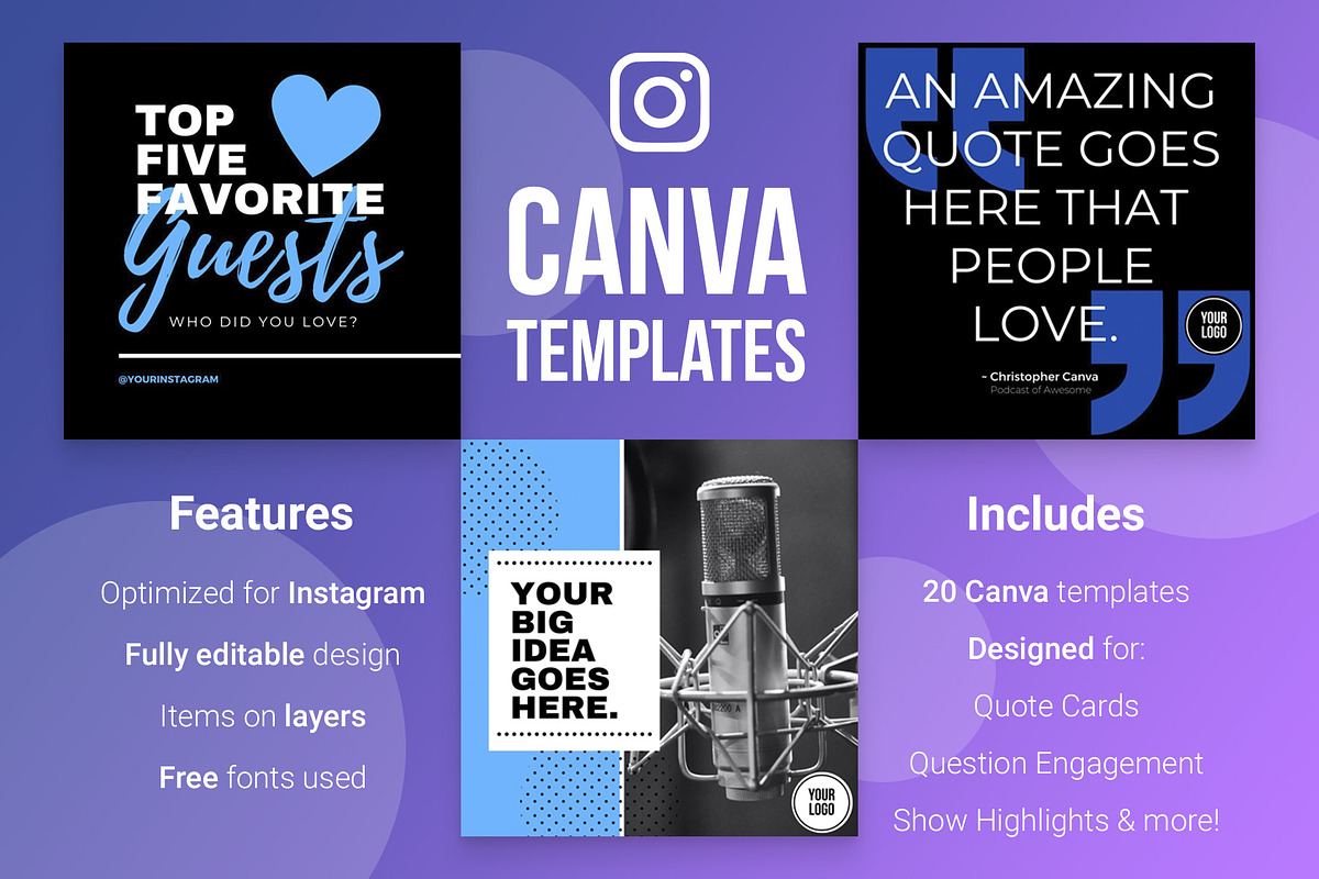 Podcast Social Media Templates, a Social Media Template by Mike Brennan Art & Design (Photo 4 of 4)