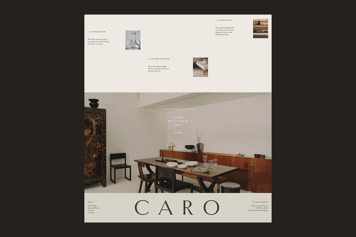 CARO Interior Design Squarespace Template