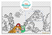 Baby mermaid in deep sea, an Illustration by Azuzlikus (Thumbnail 4 of 11)