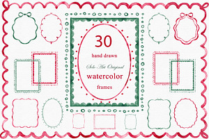Christmas Frames.Hand-Drawn Borders., an Object Graphic by Solo Art Original