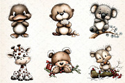 Baby Animal PNG Clipart Bundle, an Illustration by DreamCafeArt (Thumbnail 3 of 8)