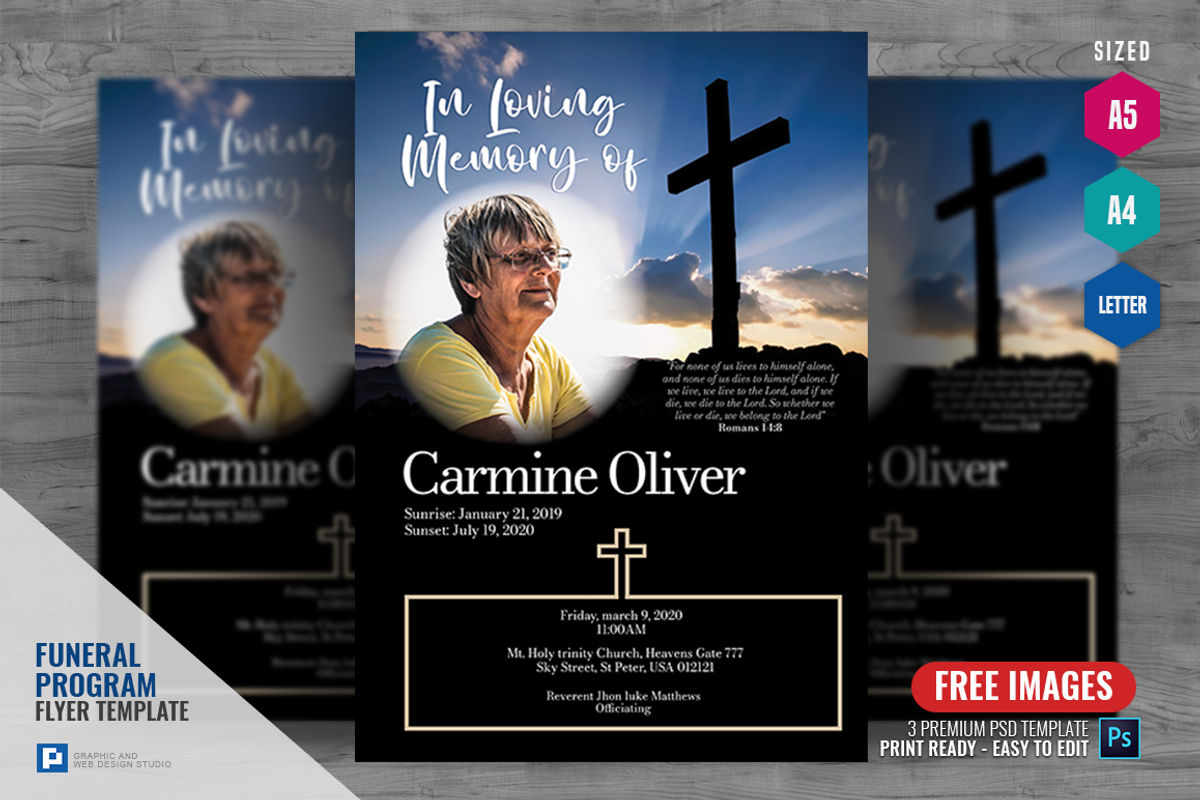 Internment and Funeral Program Flyer, a Flyer Template by PSDPixel (Photo 1 of 5)