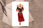 Best Mom Clipart, Mom with babies, a Person Illustration by ArtedeCatrin (Thumbnail 6 of 10)