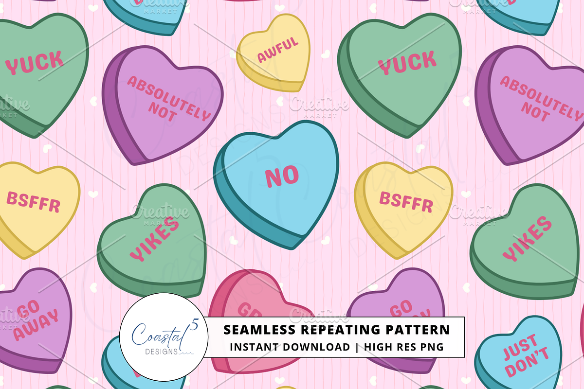 Anti-Valentine's Seamless Pattern, a Pattern Graphic by Coastal 5 Designs (Photo 1 of 3)