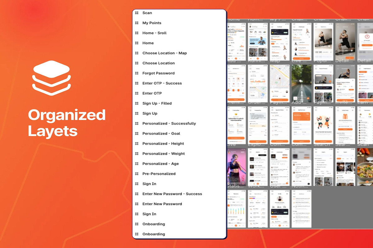 Stride - Smart Fitness App UI Kit, an UI Kit Template by Creative Perspective (Photo 5 of 6)