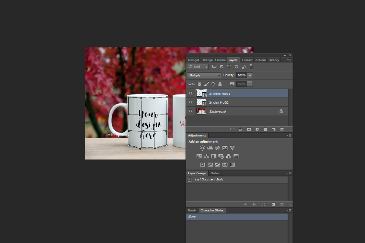 Two coffee mug mock up psd, 2 mugs, a Cups & Container Mockup by Leo Flo Mockups (Photo 2 of 2)