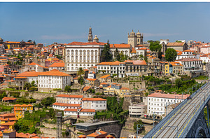 View of porto old town portugal containing porto, portugal, and city, an Architecture Photo by Leonid Andronov