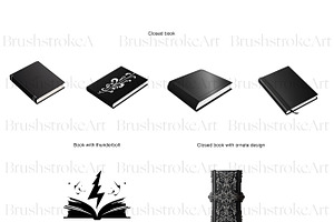 Book Silhouette Clipart, Open Book