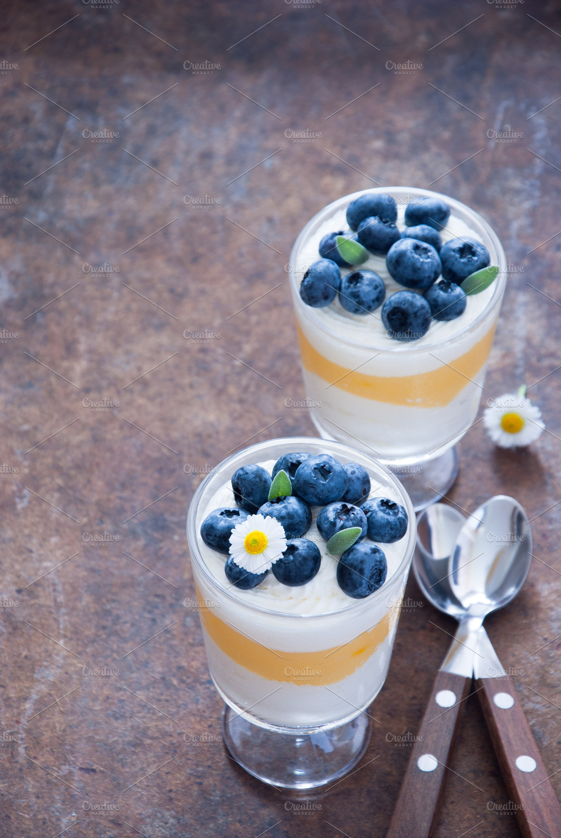 Lemon Blueberry Dessert Stock Photo Containing Berry And Fruit