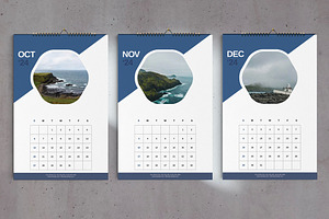 Blue Sea Wall Calendar 2024 Template