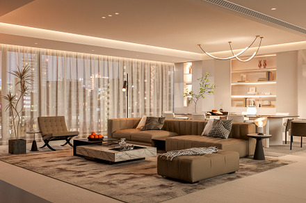 Modern Living Room: Warm White