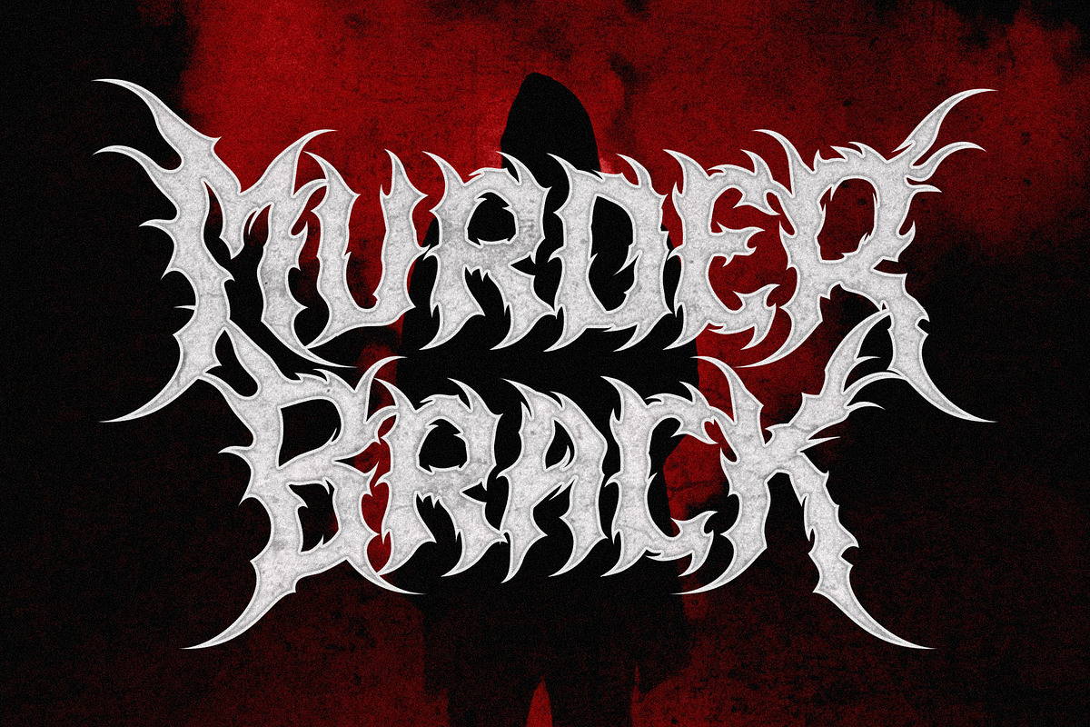 Murder Brack - Death Metal Font, a Blackletter Font by Multype Studio (Photo 2 of 11)