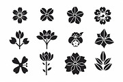 Abstract Floral Silhouette Bundle, an Illustration by Creativeshirt (Thumbnail 2 of 10)