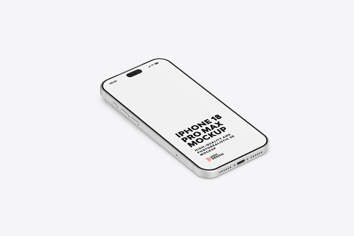iPhone 18 Pro Max Mockup, an iPhone Mockup by UnicDesign (Photo 5 of 10)