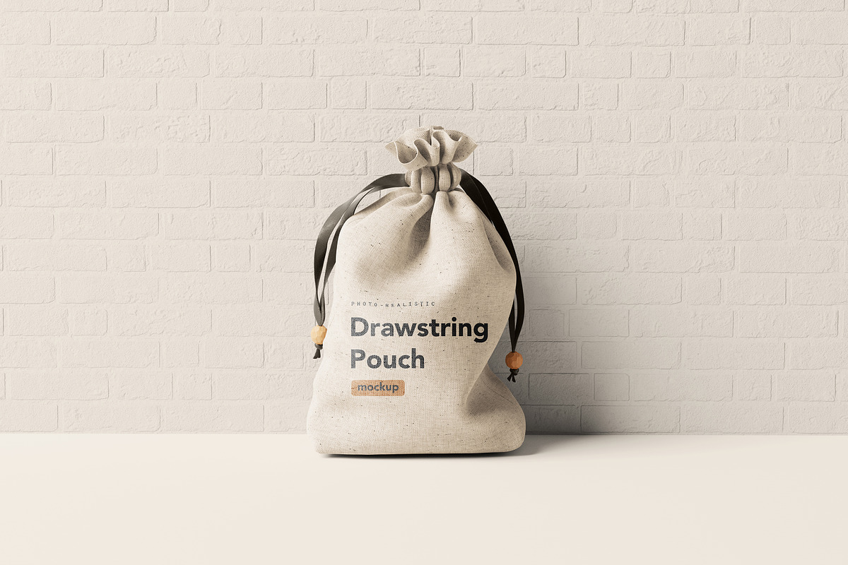 Drawstring Pouch Mockup, a Packaging Mockup by MockupFree.Net