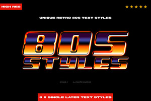 Retro 80s Text Styles ByDBDS