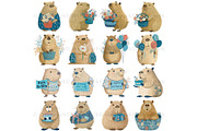 Cute Capybara Clipart Watercolor, an Animal Illustration by Nicole Branger Art (Thumbnail 6 of 21)