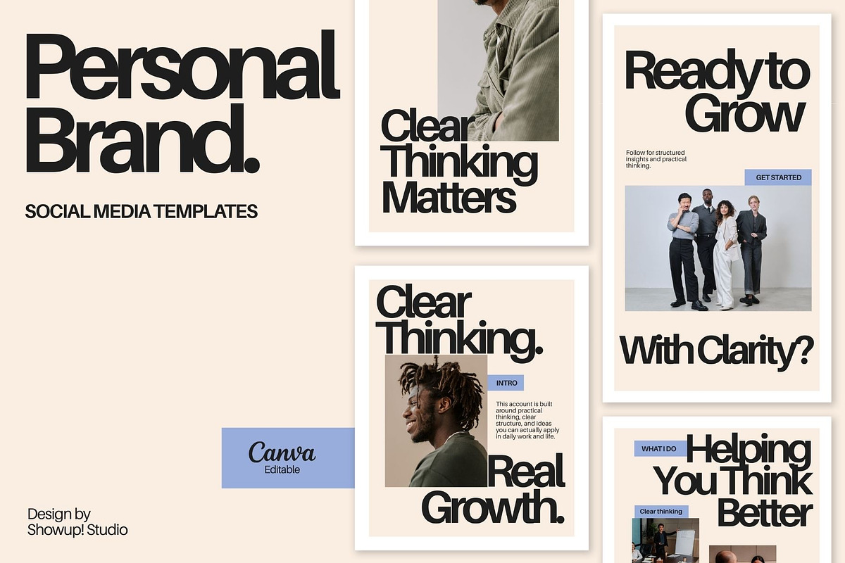 Personal Brand Social Media Kit, a Social Media Template by ShowUp! Studio (Photo 1 of 6)