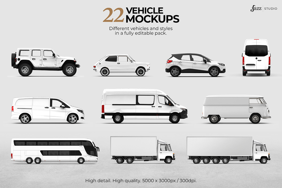 22 Vehicle Mockups - Cars and more, a Cups & Container Mockup by JAZZ STUDIO (Photo 9 of 9)
