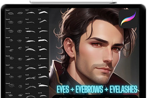 Procreate Male Eye Stamps Bundle