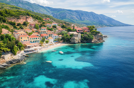 Stunning aerial view of Kefalonia sh, a Photo by Iftikhar Alam