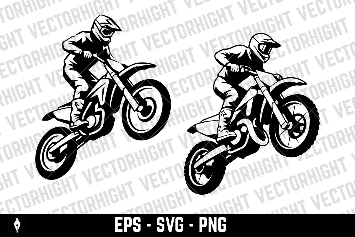 Motocross rider jumping a dirt bike, a Transportation Illustration by Vectorhight (Photo 3 of 3)