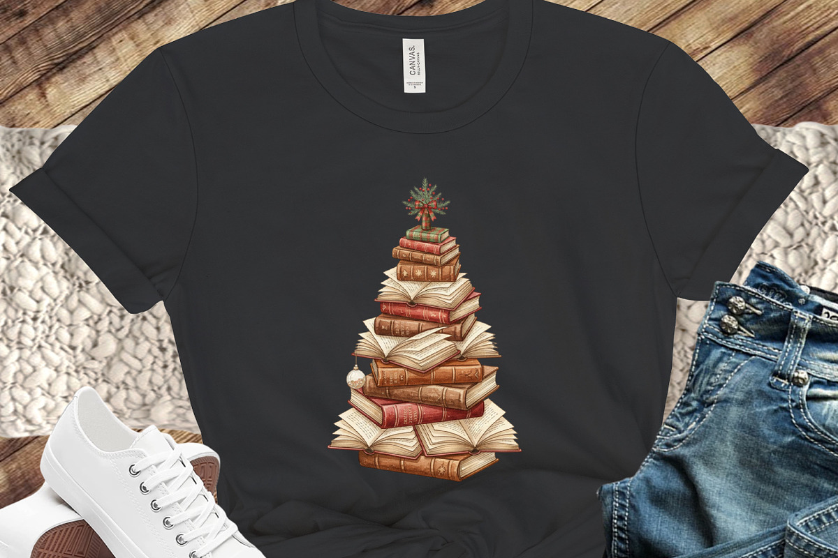 Christmas Tree Books Teacher Design, an Illustration by designcity5 (Photo 4 of 8)
