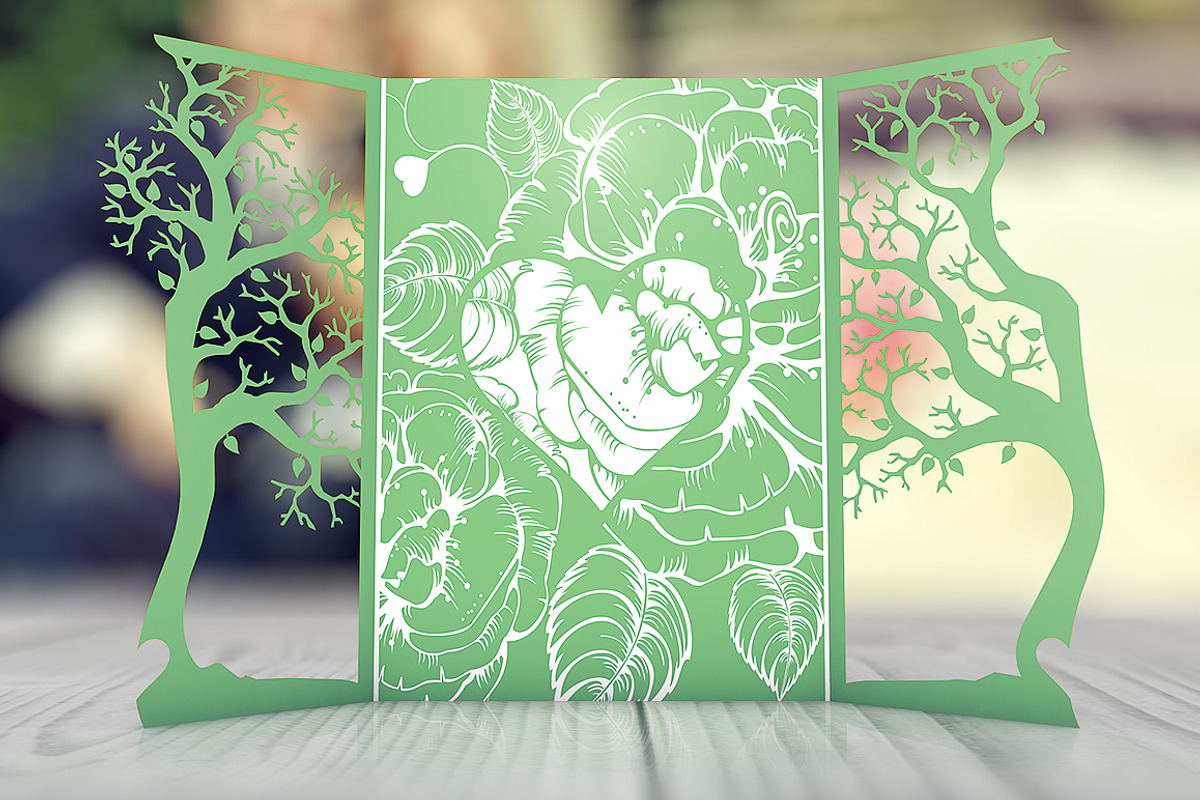 Gatefold Floral Wedding Invitation, an Invitation Template by FlatlineRo (Photo 1 of 4)